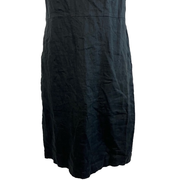 ANN TAYLOR LOFT Black 100% Linen Sleeveless Mini Length Lined High Neck Dress 6 - Picture 4 of 16
